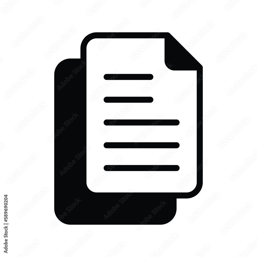 Document icon with white background stock illustration Document icon with white background stock illustration