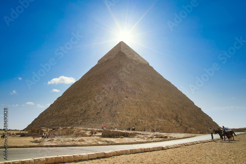 Beautiful scenery of the pyramid of Khafre in Giza  Egypt