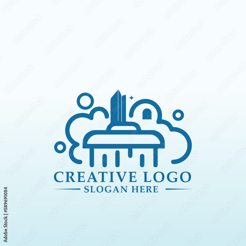 Residential and commercial cleaning service logo Residential and commercial cleaning service logo