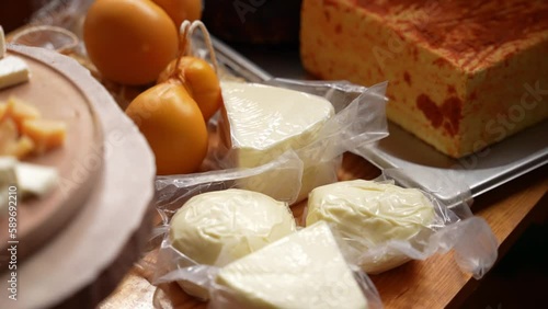 Wallpaper Mural Various types of cheeses are laid out on the table Torontodigital.ca