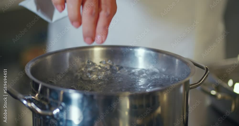 4K Side View Chef putting live Lobster in Boiling Water 4K Side View Chef putting live Lobster in Boiling Water