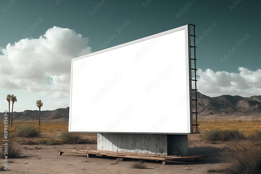 A futuristic city with billboards A futuristic city with billboards