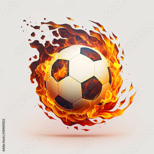 soccer ball with fire