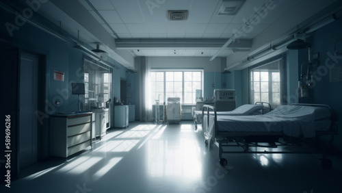Modern hospital floor. interior Generative AI