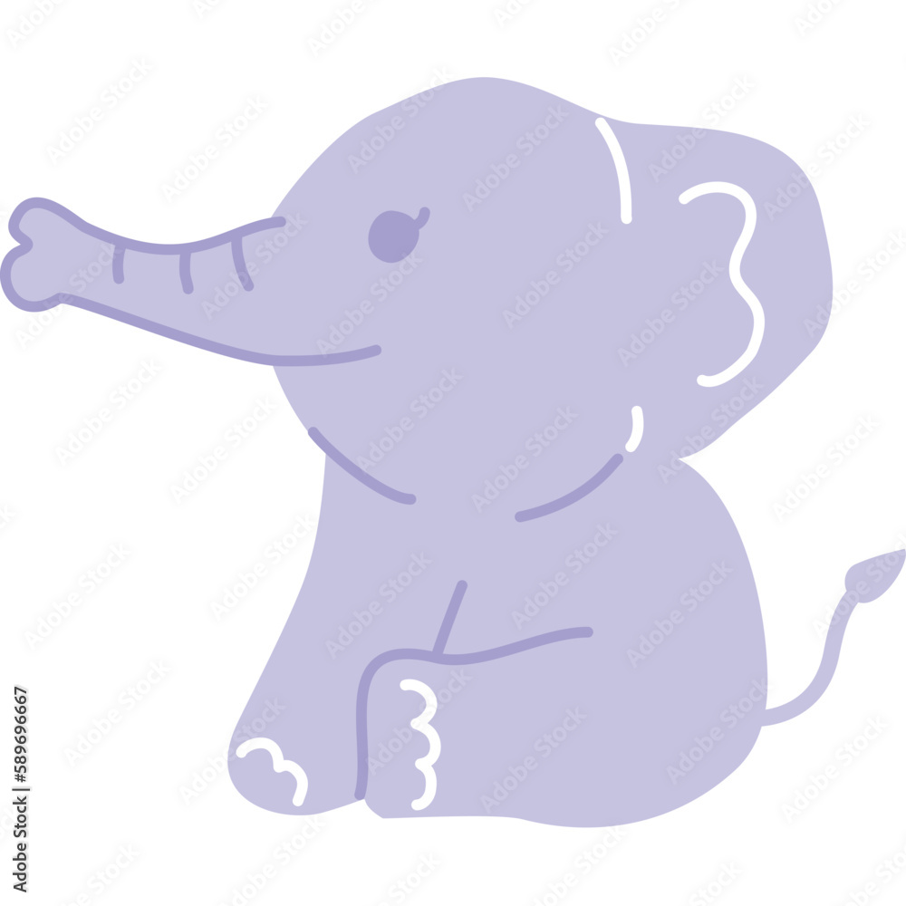 Cute Elephant Sit Side View Cute Elephant Sit Side View