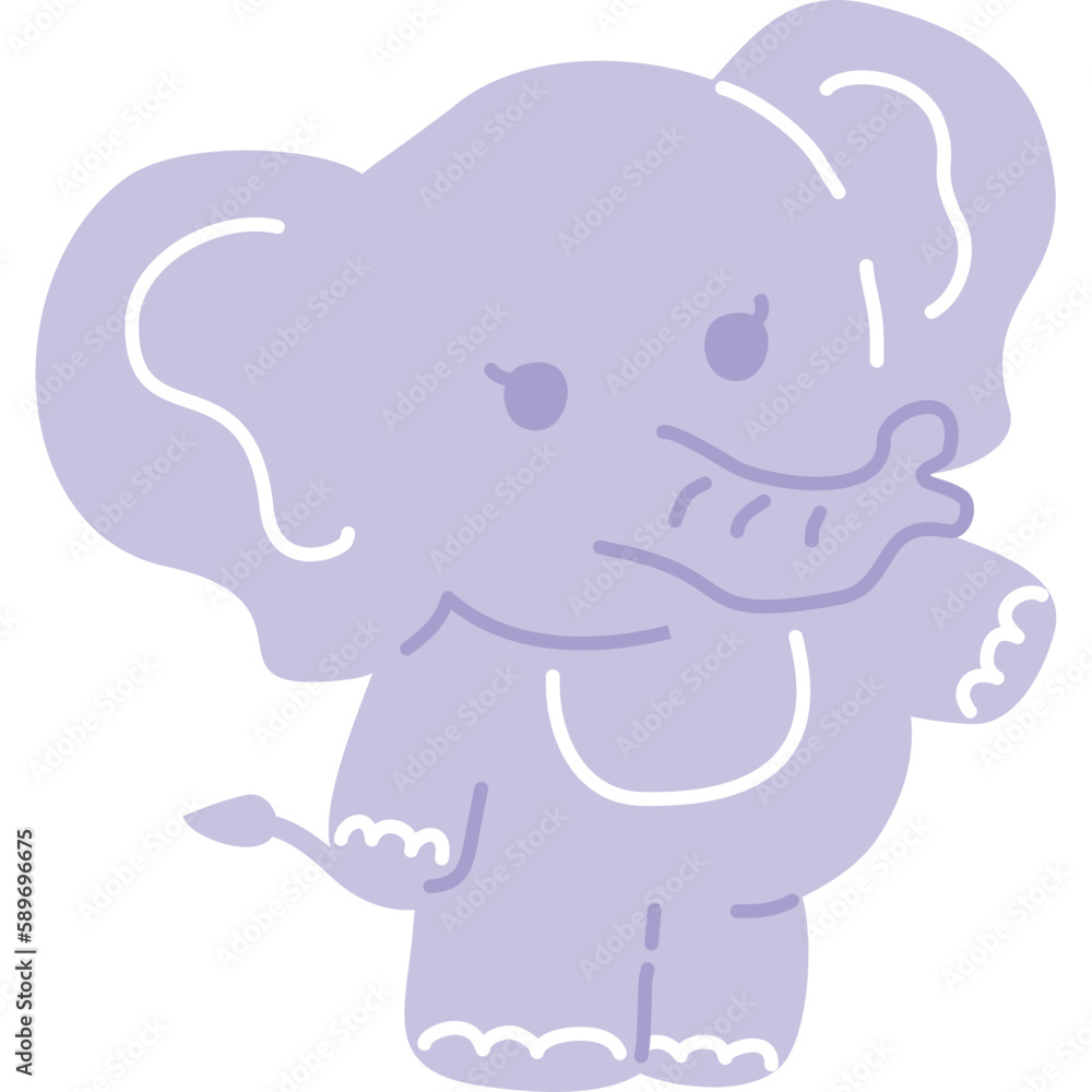 Cute Elephant Waving Hand cartoon