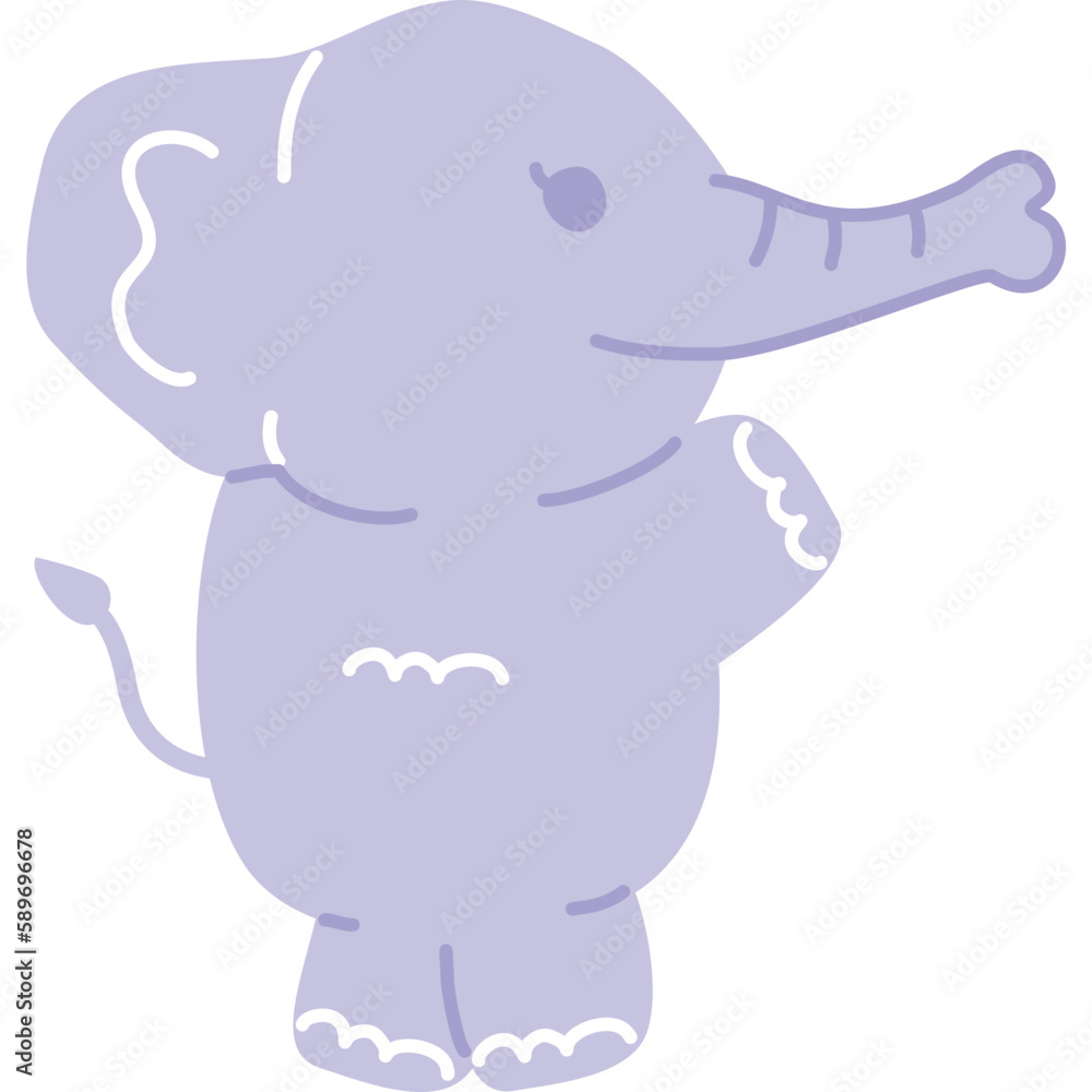 Cute Elephant Standing from the Side View Cute Elephant Standing from the Side View