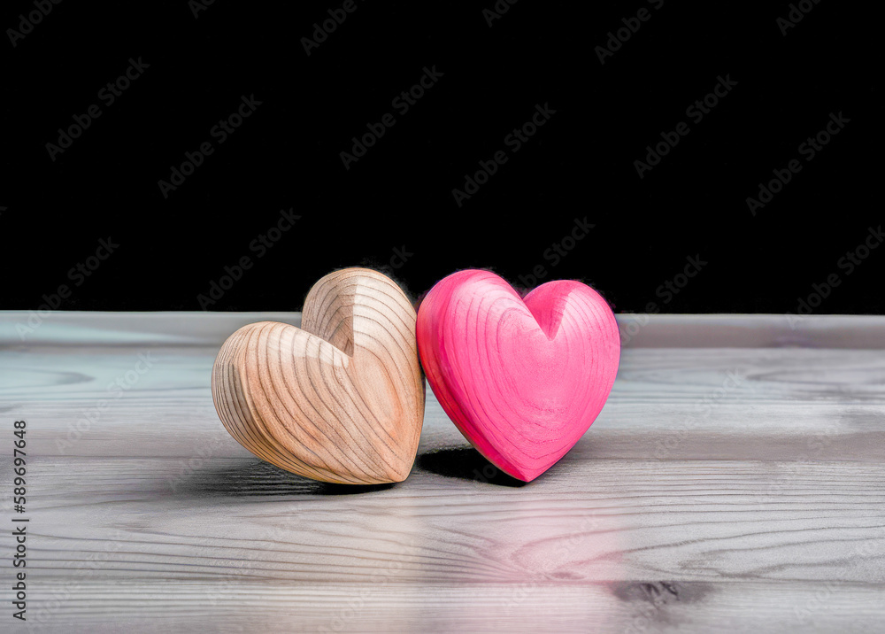 Heartfelt Tokens Two Pink Heart-Shaped Wooden Boxes on a Rustic Table Heartfelt Tokens Two Pink Heart-Shaped Wooden Boxes on a Rustic Table