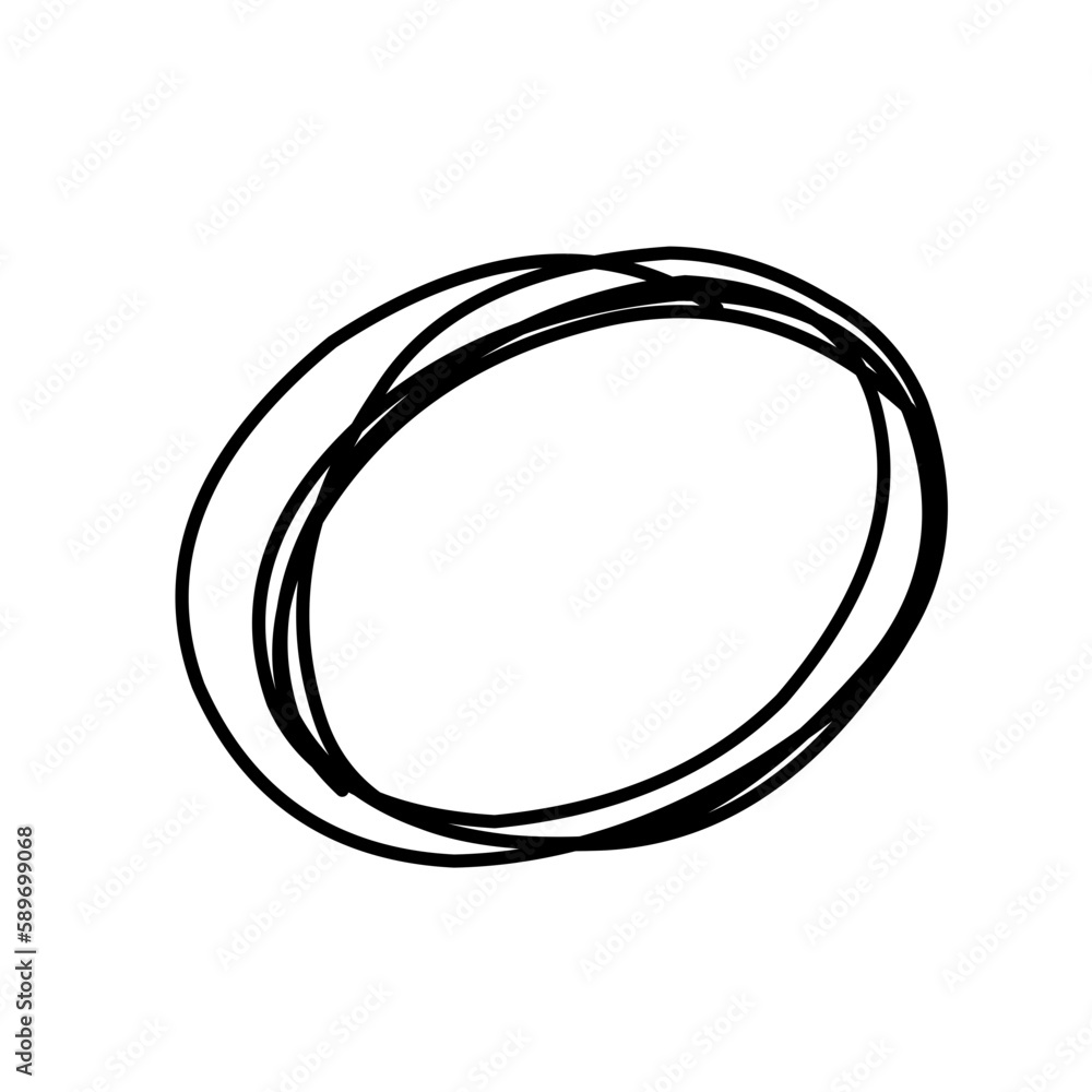 Hand drawn circle line Hand drawn circle line