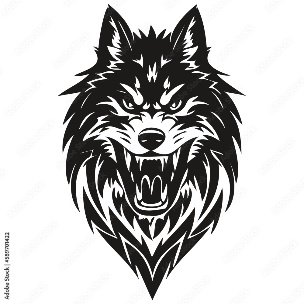 Fototapeta premium Animal wolf mascot logo for football, basketball, lacrosse, baseball, hockey , soccer team