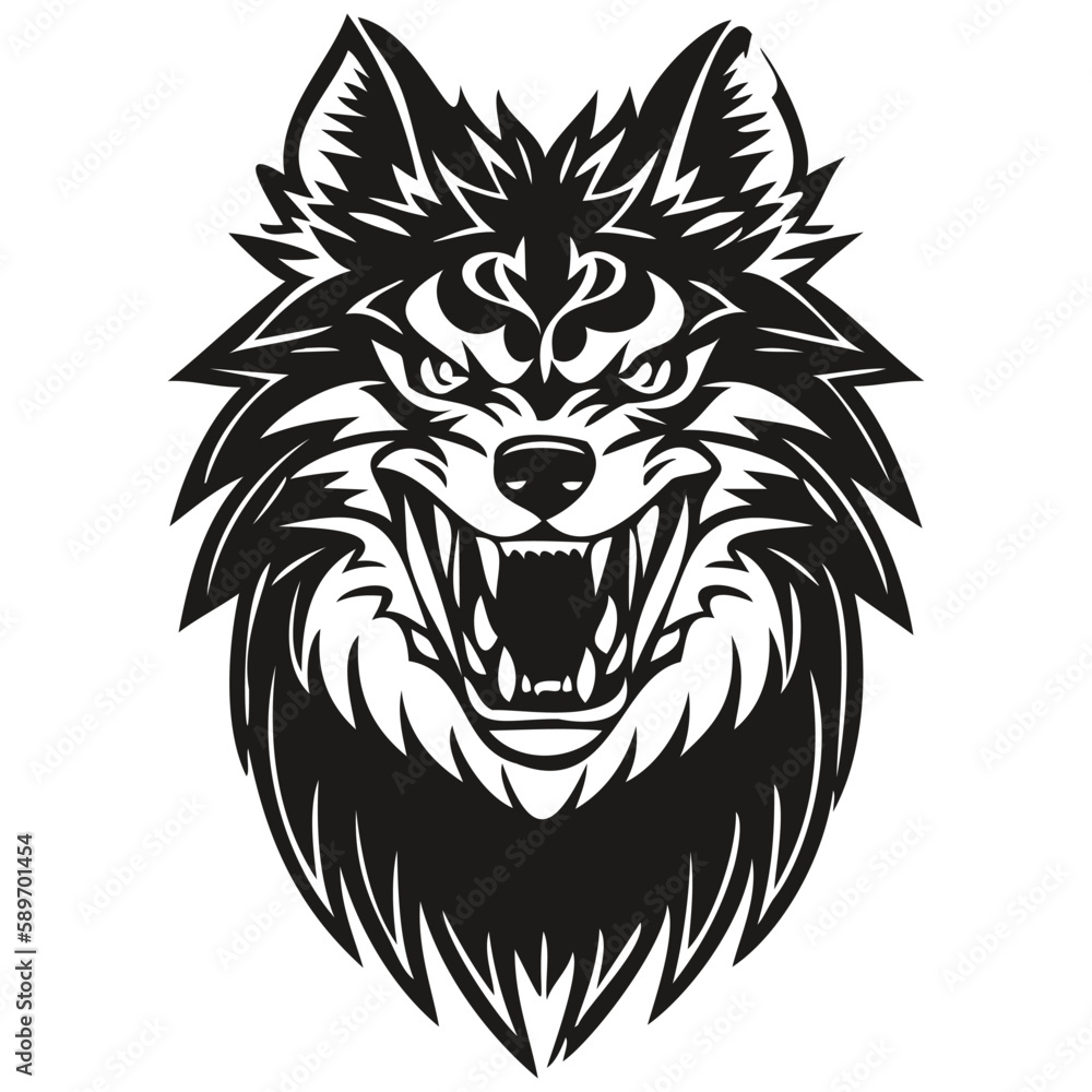 Animal wolf mascot logo for football, basketball, lacrosse, baseball, hockey , soccer team