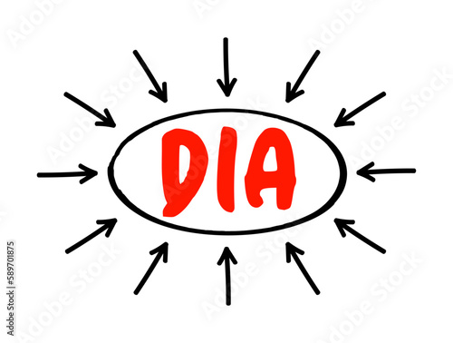 DIA - Defense Intelligence Agency acronym text with arrows, concept background