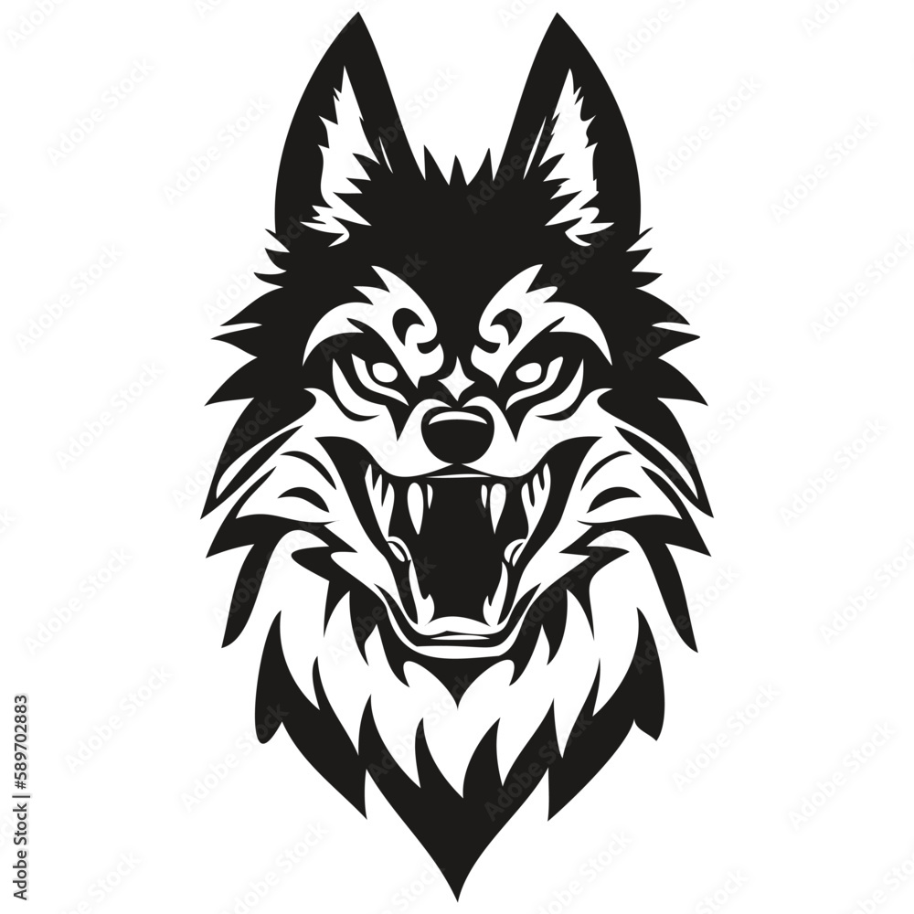 Mascot logotype wolf head, vector template badges for esport and sport team