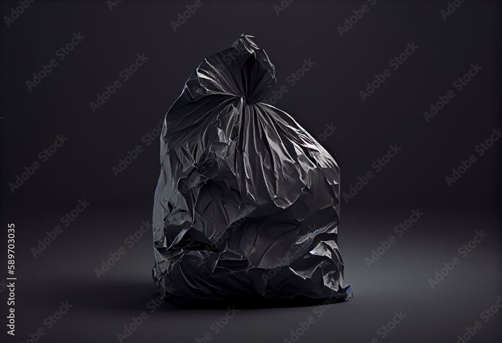 Isolated on a white background, a trash bag. Generative AI