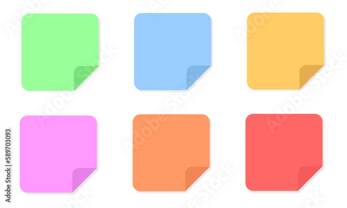 Set of colorful stickers, sheets of note papers