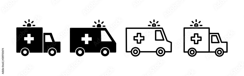 Ambulance icon vector for web and mobile app. ambulance truck sign and symbol. ambulance car