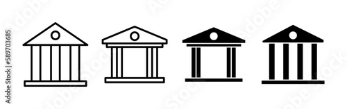 Bank icon vector for web and mobile app. Bank sign and symbol, museum, university