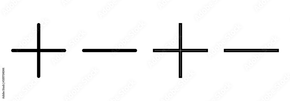 Plus and minus icon vector for web and mobile app. plus sign and symbol. add plus icon Plus and minus icon vector for web and mobile app. plus sign and symbol. add plus icon