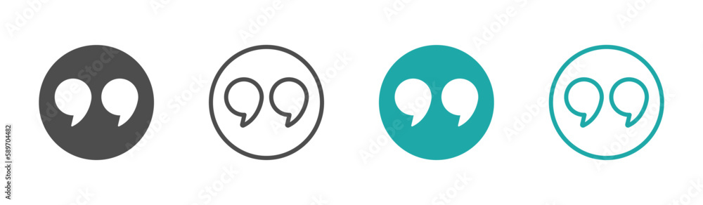 Trendy iconic quotation marks flat vector symbols Trendy iconic quotation marks flat vector symbols