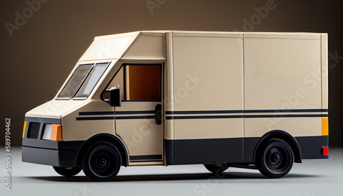 Van car delivery minimalistic style mockup for logo design template. AI generated © ArtStage