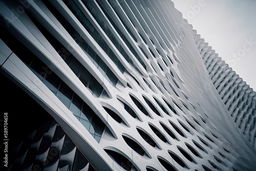 Wallpaper Mural skyscraper against a blue sky background. Generative AI Torontodigital.ca