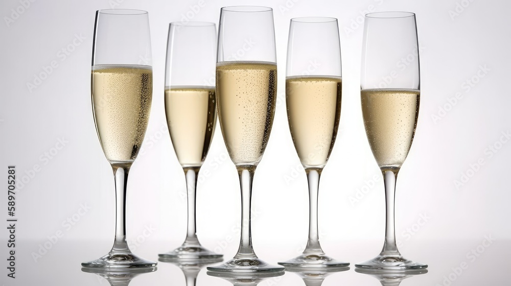 Glasses of champagne, Generative AI Glasses of champagne, Generative AI