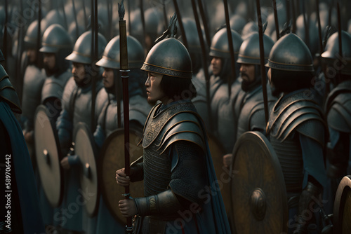 ancient chinese army. Neural network AI generated art