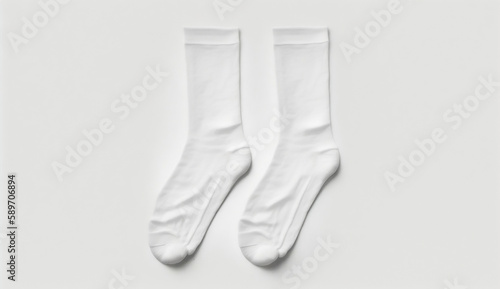White socks isolated mockup on white background
 photo