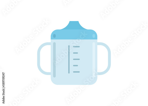 Baby sippy cup. Simple flat illustration.