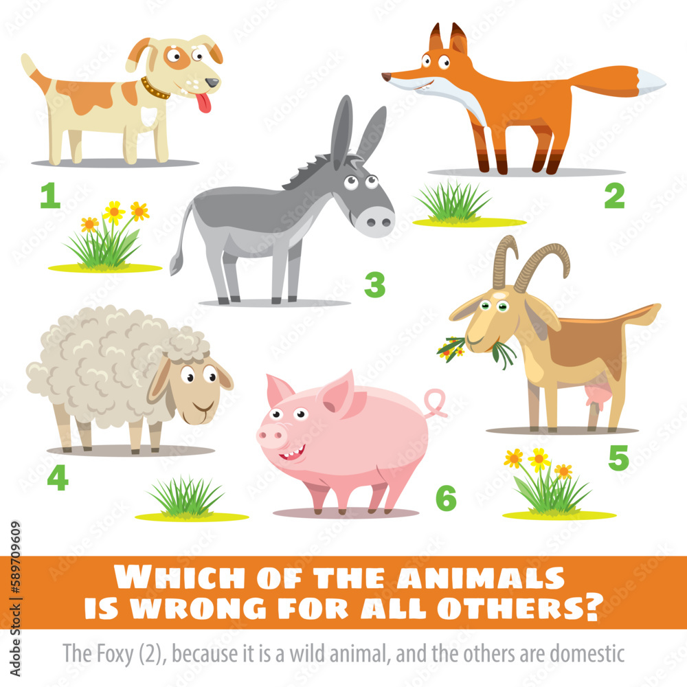 Fototapeta premium Which of the animals is wrong for all the others