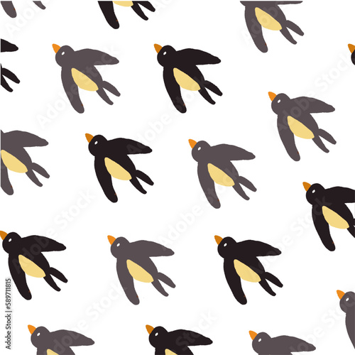 可愛いツバメのパターンイラスト