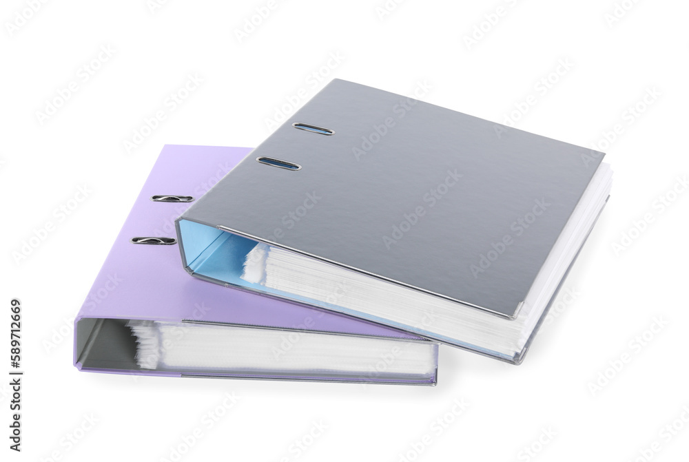 Two bright office folders isolated on white Two bright office folders isolated on white