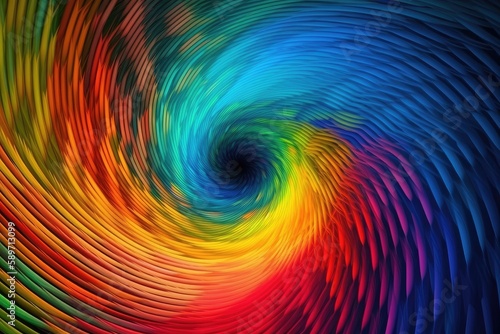 colorful swirls on a black background. Generative AI