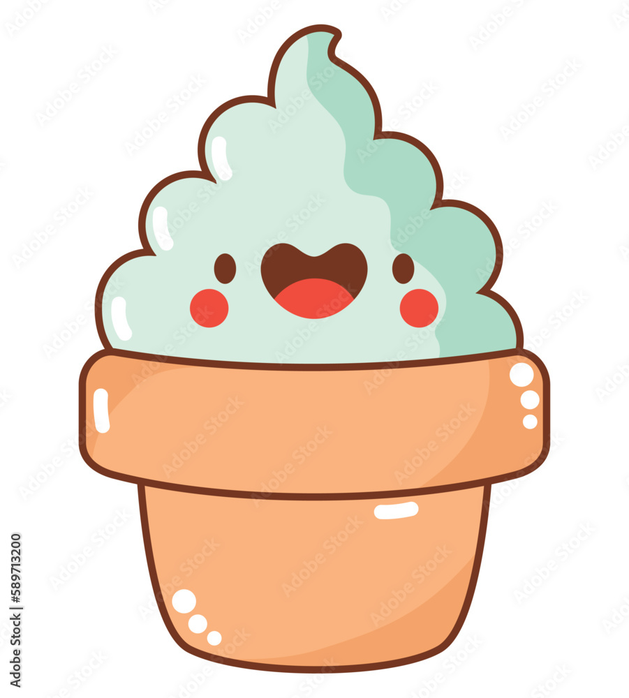kawaii happy ice cream