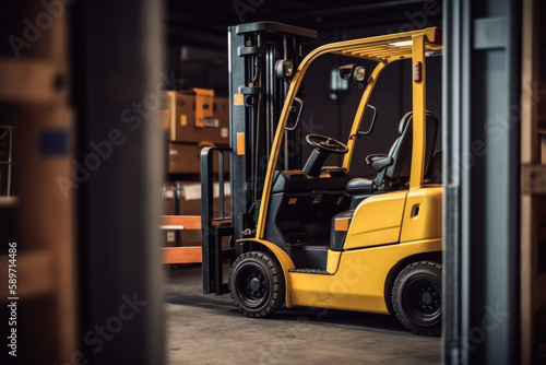 warehouse loader loading cargo pallets generative ai © Poter