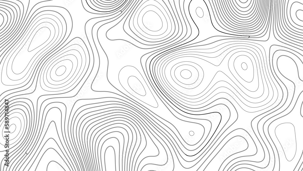 Topography map background. Vector geographic contour map. Topographic background and texture, Abstract lines background. Contour maps. Vector illustration. Abstract white topography vector background. - obrazy, fototapety, plakaty 