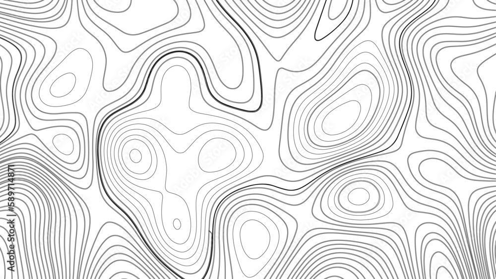 Topography map background. Vector geographic contour map. Topographic background and texture, Abstract lines background. Contour maps. Vector illustration. Abstract white topography vector background. - obrazy, fototapety, plakaty 