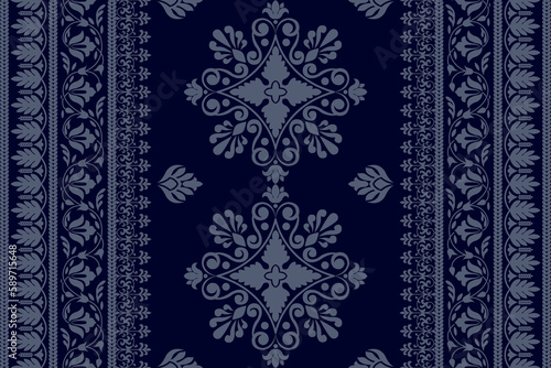 Floral seamless pattern. Vector indian decorative wallpaper. Batik indonesia. Colorful pattern with paisley and stylized flowers. Design for wrapping paper, cover, fabric, textile, wallpaper, curtains