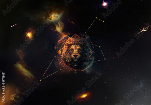 Leo: "Roar of the Lion: A Majestic and Powerful Illustration of Leo Zodiac Sign"
Background