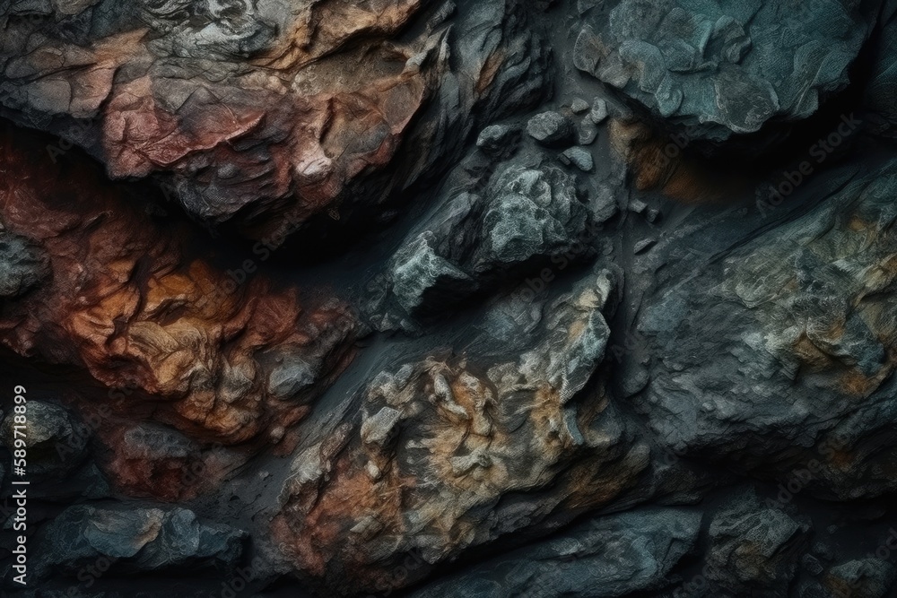 textured rock wall with various sizes of rocks. Generative AI textured rock wall with various sizes of rocks. Generative AI