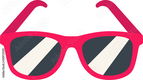 Sunglasses Red Protect UV Sun Travel Trip Light Flat