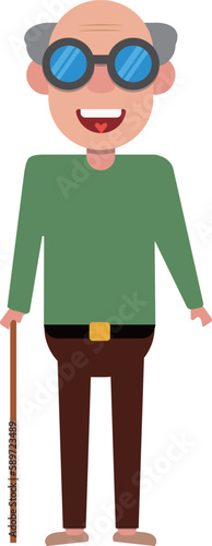 a old man on crutches