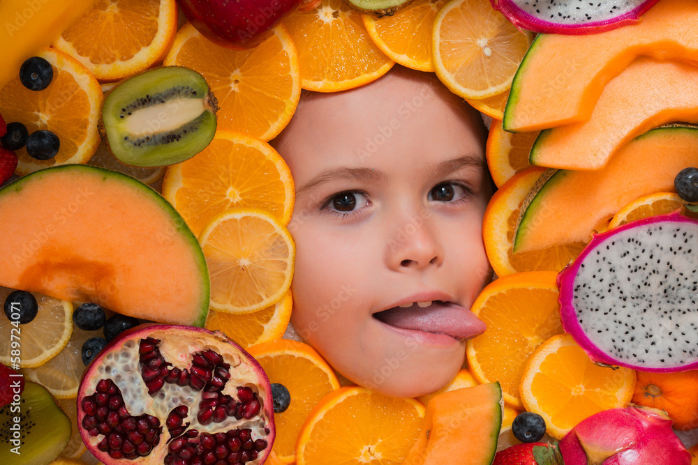 kid-licking-orange-healthy-vitamins-fruits-kids-face-with-mix-of