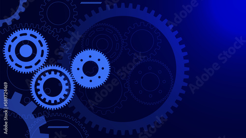 Cogs and gear wheel mechanism for mechanical engineering and technical background design concept.