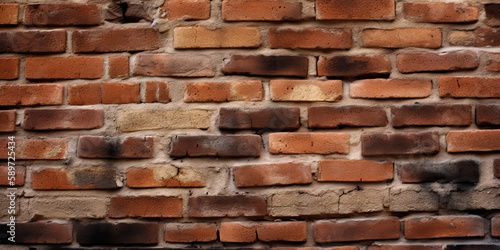 Brick wall bricks texture background, generated AI, generated, AI