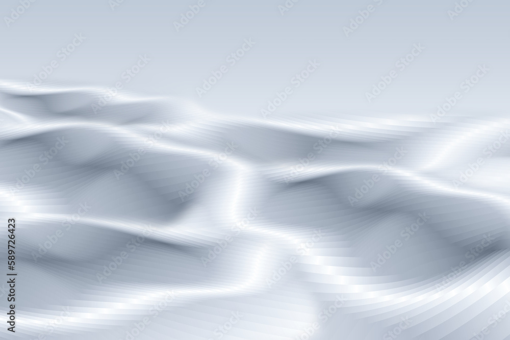 Smooth undulating lines of grey and white abstract texture texture background.