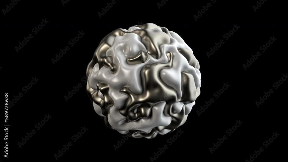 Fluid liquid metallic blob, metaball morphing animation. Scattering and flowing of glossy deforming organic molecule. Embedded alpha channel Fluid liquid metallic blob, metaball morphing animation. Scattering and flowing of glossy deforming organic molecule. Embedded alpha channel