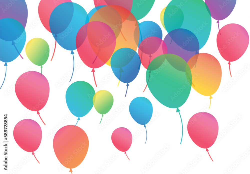 Confetti background with Party poppers and air balloons isolated. Festive vector illustration.Lettering Happy Birthday To You