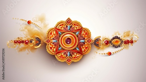 Happy Rakhi Festival Greeting Background Illustration, Generative AI