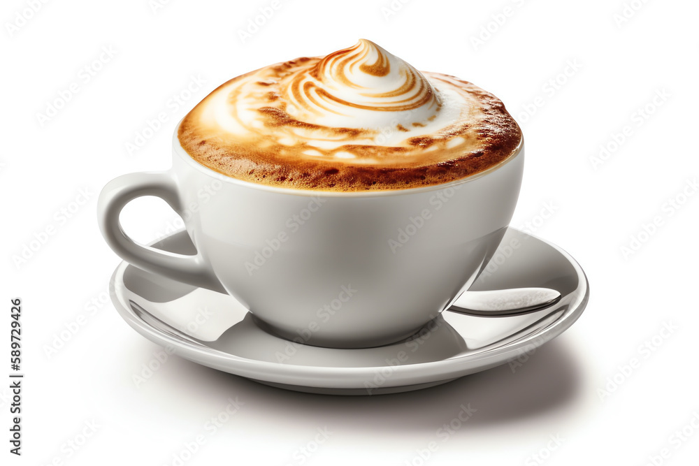 cappuccino, isolated on a white background. generative AI cappuccino, isolated on a white background. generative AI